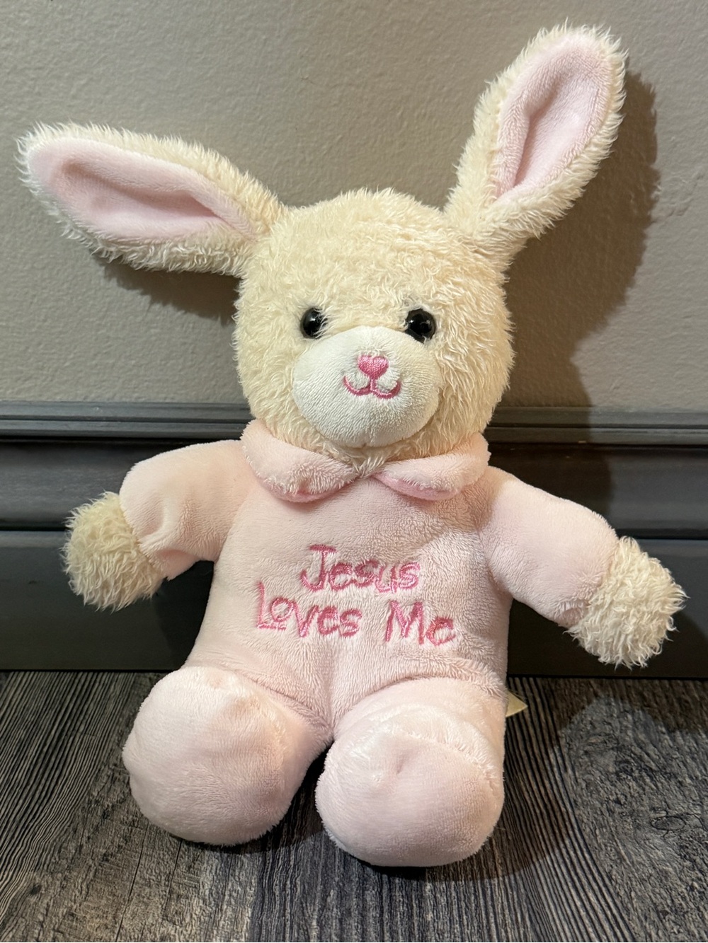 Dan Dee Collector’s Choice Jesus Loves Me Bunny Plush Easter Rabbit Pink Stuffed